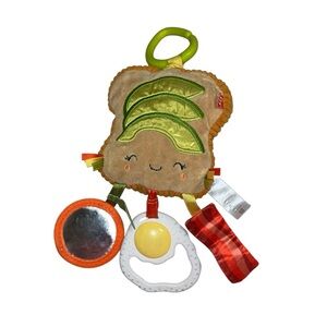 Fisher price brunch & go avocado toast stroller baby toy plush rattle bacon egg